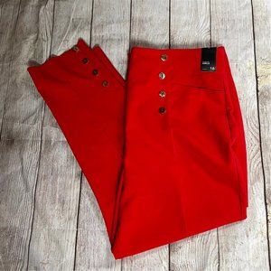 NWT 18 NY & Co red stretch ankle pants